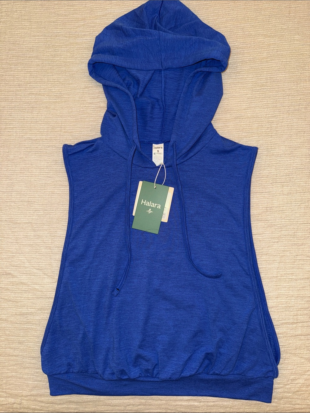 HALARA Sleeveless Hooded Crop Top in Royal Blue S